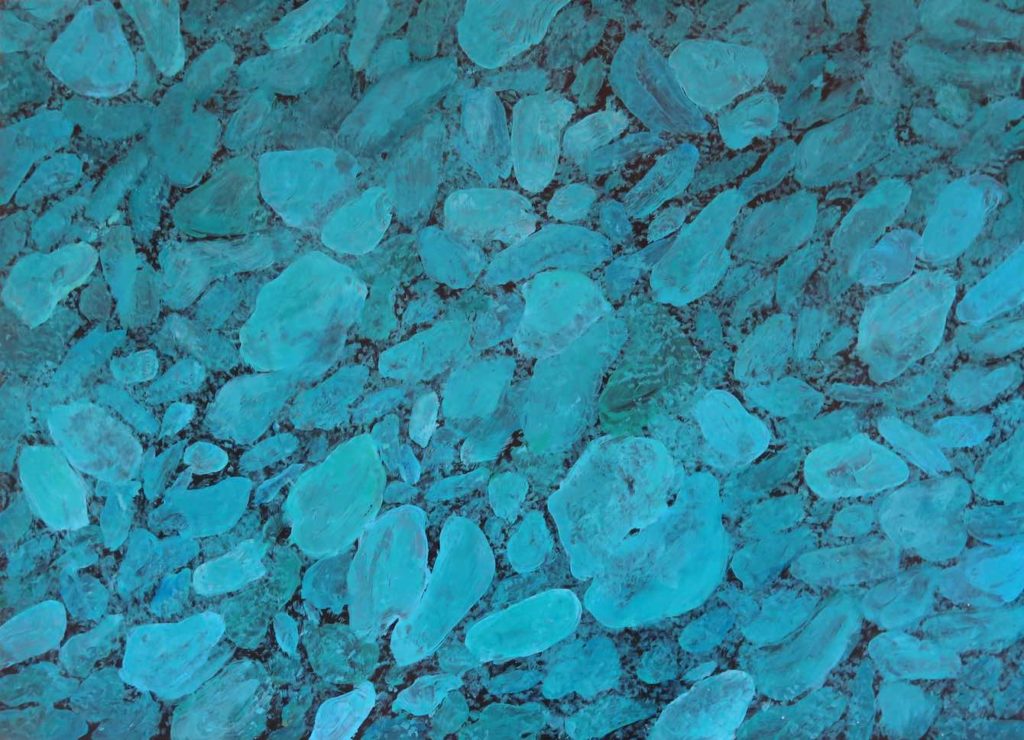 Terrazzo bleu peint