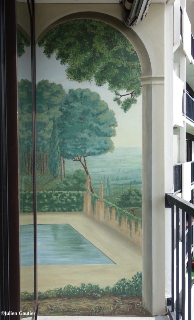 Trompe l'oeil paysage peinture minérale