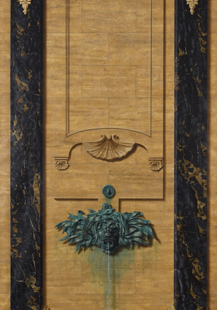 Décor peint en trompe l'oeil, fontaine
