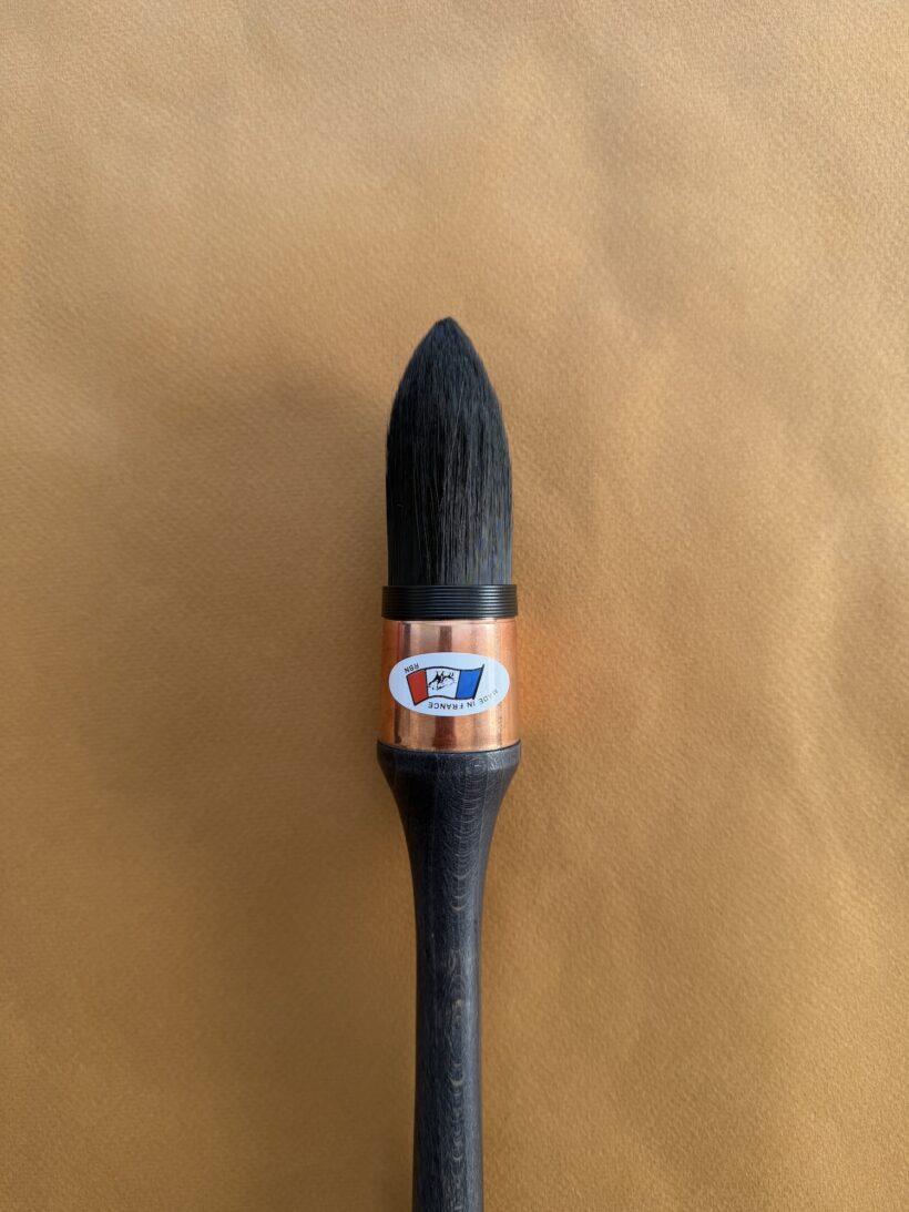 Brosse à réchampir, fibres synthétiques, numéro 8, gros plan Brosse-a-rechampir-fibres-synthetiques noires-numero-8-gros-plan