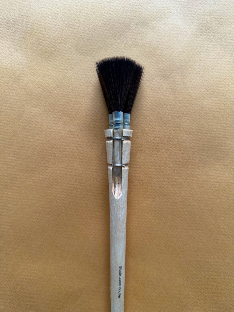 Pinceau 3 mèches bout rond bout carré, synthétique