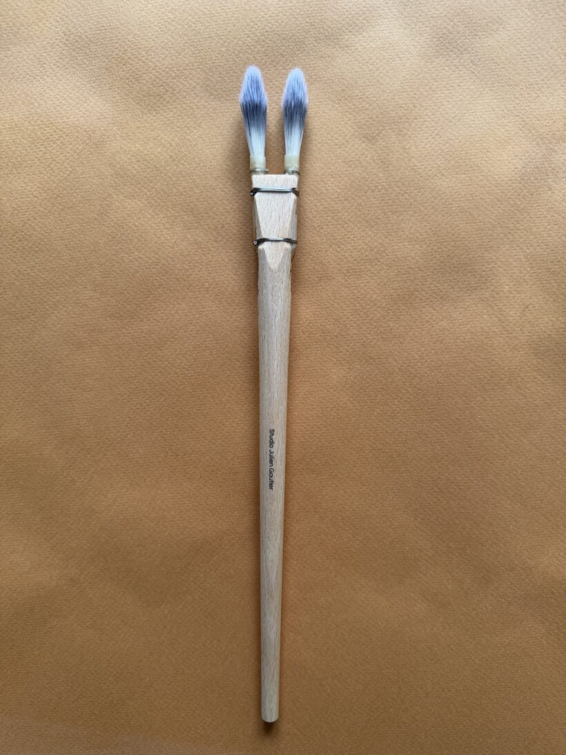 Pinceau-deux-meches-bout-pointu-numero-1-fibres-synthetiques